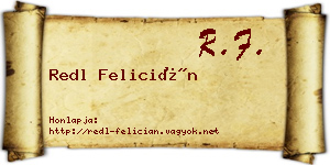 Redl Felicián névjegykártya